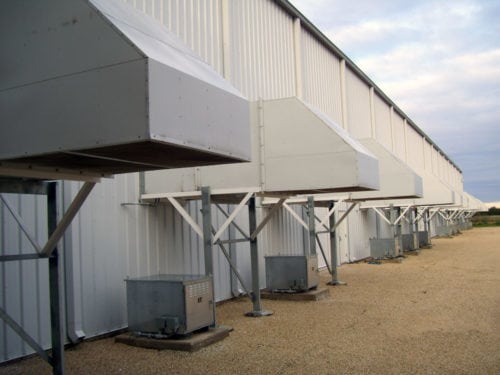 natural gas plant wall fans with 90 degree hoods